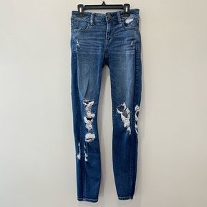 Ripped Skinny Blue Jeans